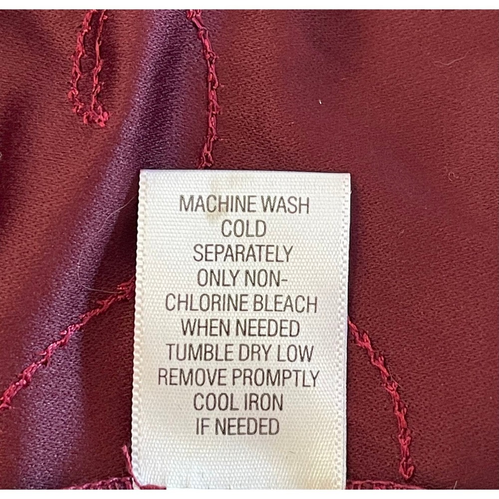 Croft & Barrow Womens Petite M Burgundy Embroidered Zip Up Jacket Faux Suede - Picture 5 of 5